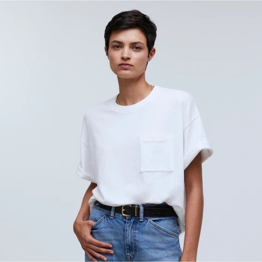 Madewell Garment-Dyed Oversized Pocket Tee